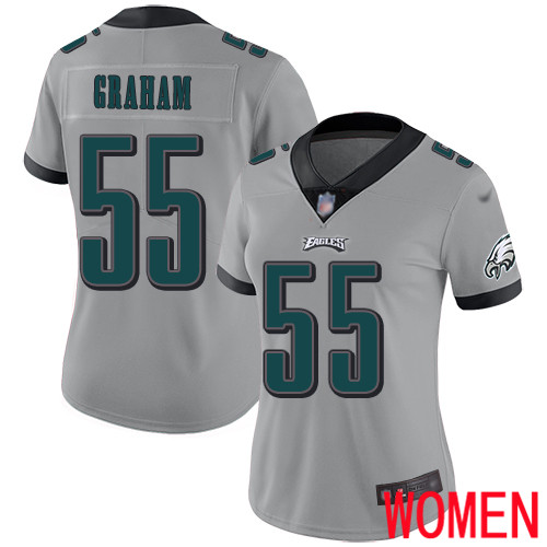 Women Philadelphia Eagles #55 Brandon Graham Limited Silver Inverted Legend NFL Jersey Football->women nfl jersey->Women Jersey